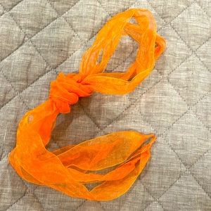 Orange organza shoe laces